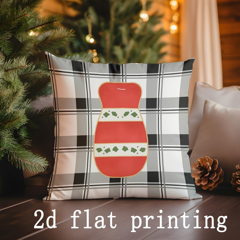 Home Decor Christmas-themed Decorative Pillow Covers Pattern Cushion Cover Suitable for Sofa Bedroom Car Pillow Cover