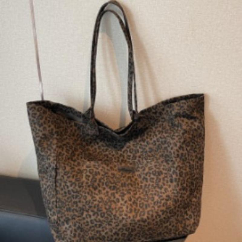 Shoulder bag Women's commuter tote bag New niche leopard print large-capacity shopping bag Commuter tote bag