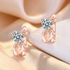 925 Sterling Silver Zircon Buckle Earrings For Women Fashion Exquisite Student Girlfriend Jewelry Accessories Party GiftGood product