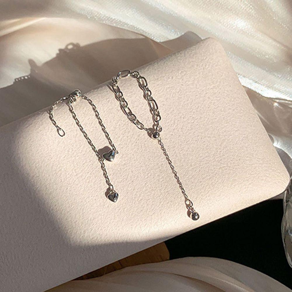 Creative Elegant Bead Punk Adjustable Chain Heart Finger Jewelry Korean Finger Rings Women Rings