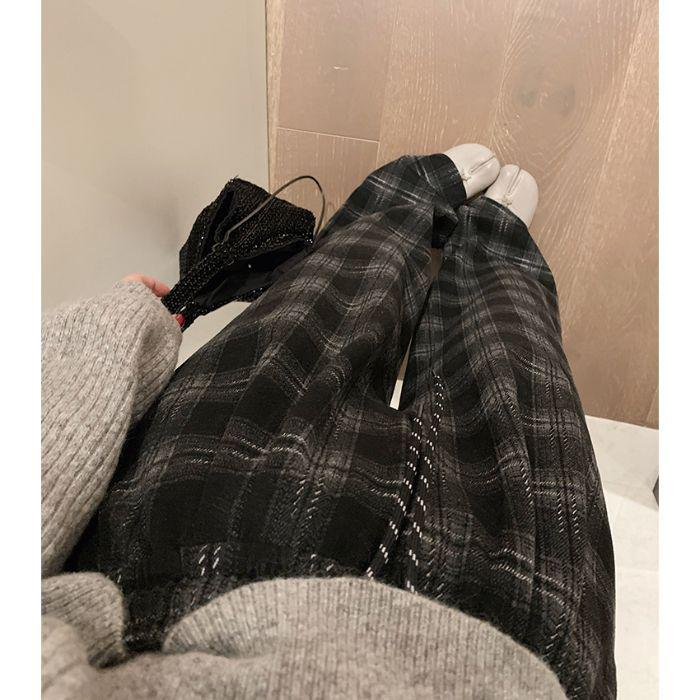 

Ретро клетчатые брюки с широкими штанинами и эластичной талией для женщин 3XL (up to 80 kg)