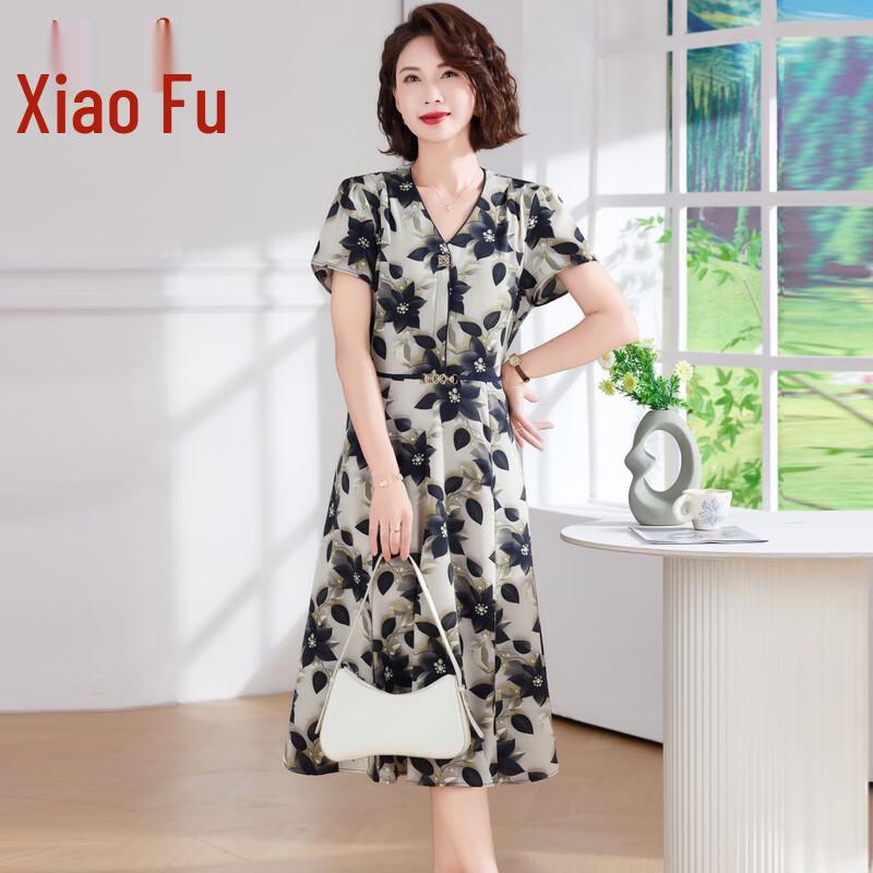 

Women s Elegant Floral A-Line Long Dress XL