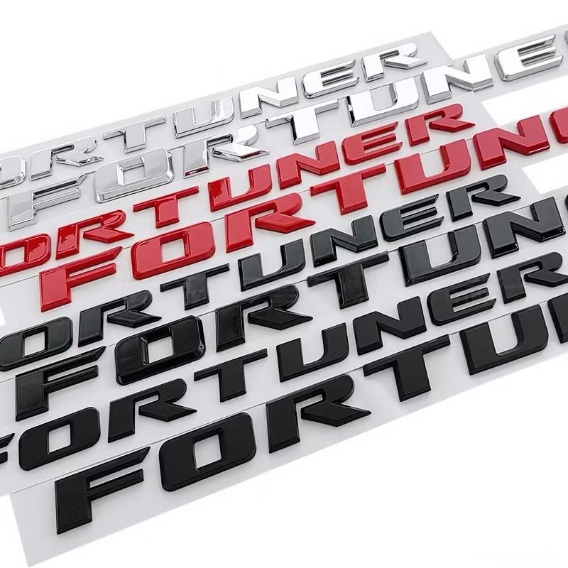 1pc 3D ABS  FORTUNER Letters Emblem Stickers for Toyota Fortuner Car Front Hood Bonnet Grill Trunk Badge Car Accessories