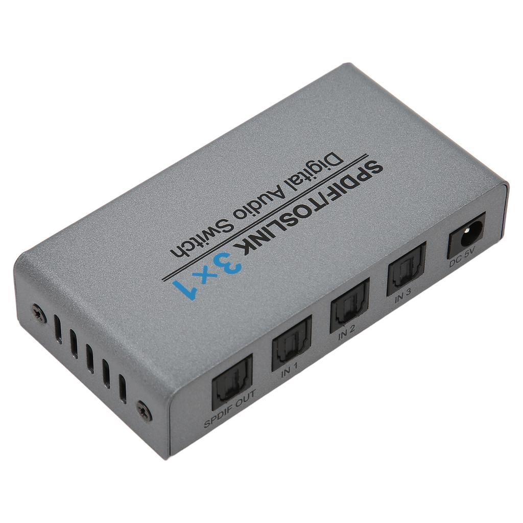 SPDIF für Toslink Digital Optischer Sound Switch 3 in 1 Out Digitaler Sound Switch mit Fernbedienung f