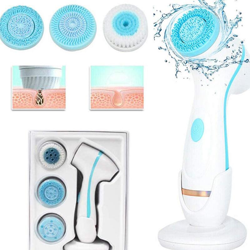 2 In 1 Vibration Face Pack Cleansing Brush Waterproof Silicone Cleansing Facial Cleaning Wash Brush