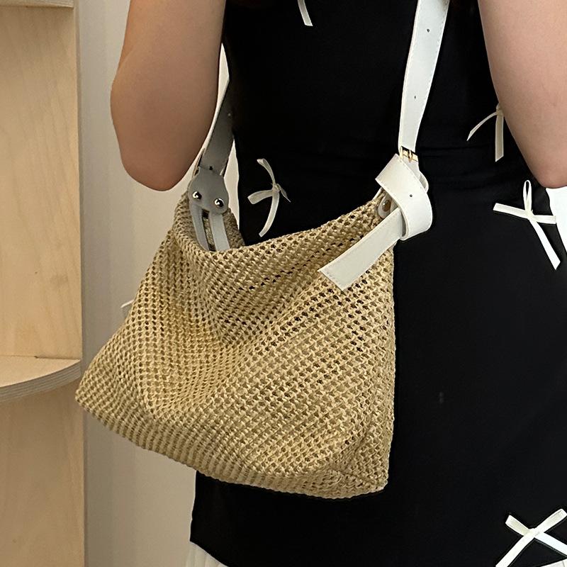 Large Capacity Woven Bag for Women Summer Fashion Crossbody Bag for Women Ins College Students Commuting Toy Bag