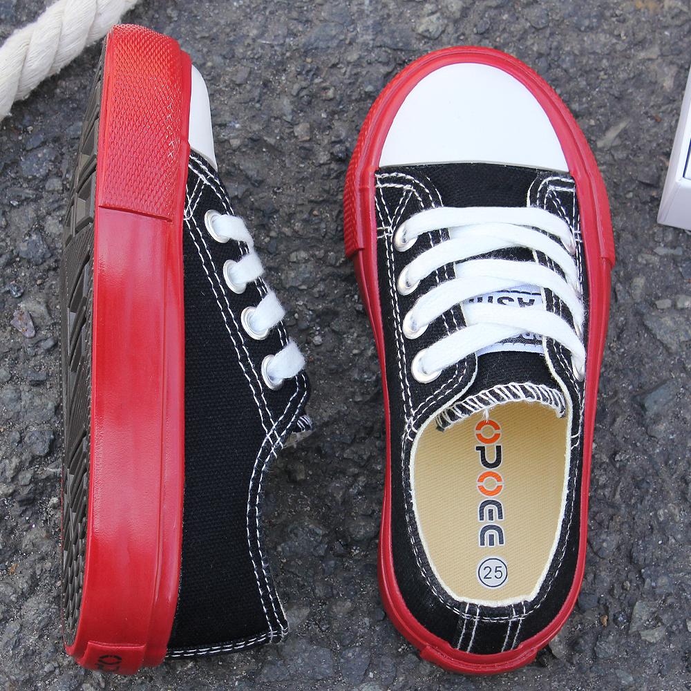 9059 Ventilate Solid soft soled children's canvas shoes, boys' and girls' lace up high top fashionable board shoes
