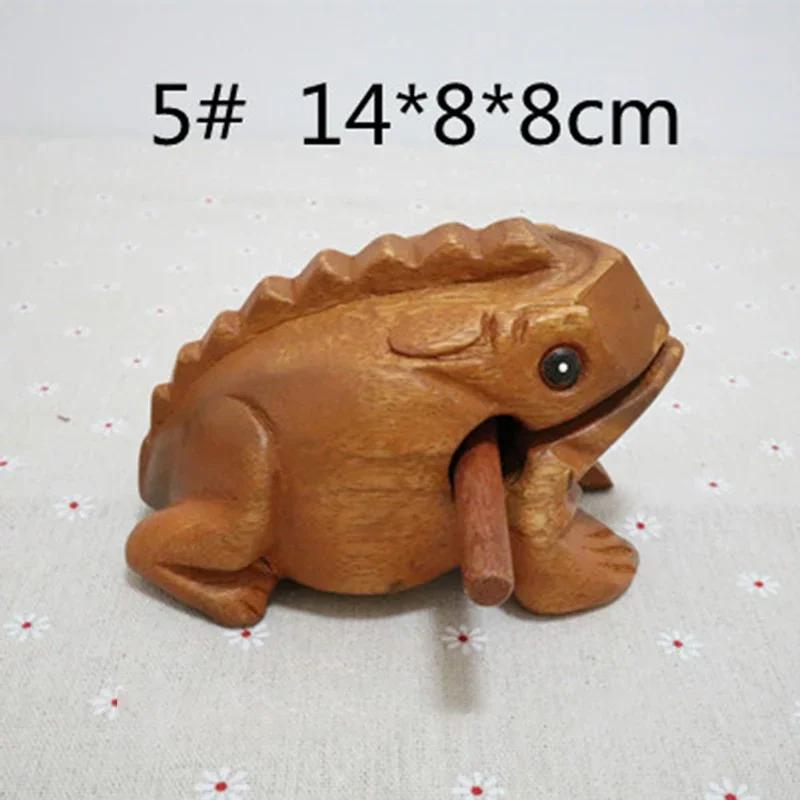 Thailand Traditional Craft Wooden Lucky Frog Croaking Musical Instrument Home Office Wooden Frog Home Decoration Fortune Symbol