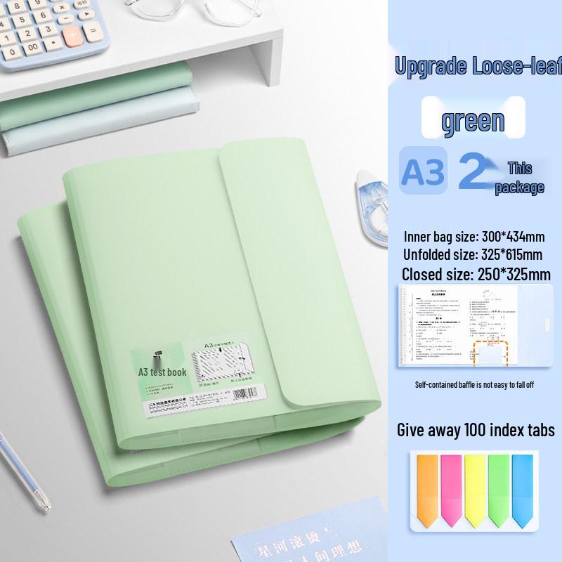 Large Capacity Test Paper Storage Bag with Transparent Insert Pages for Students