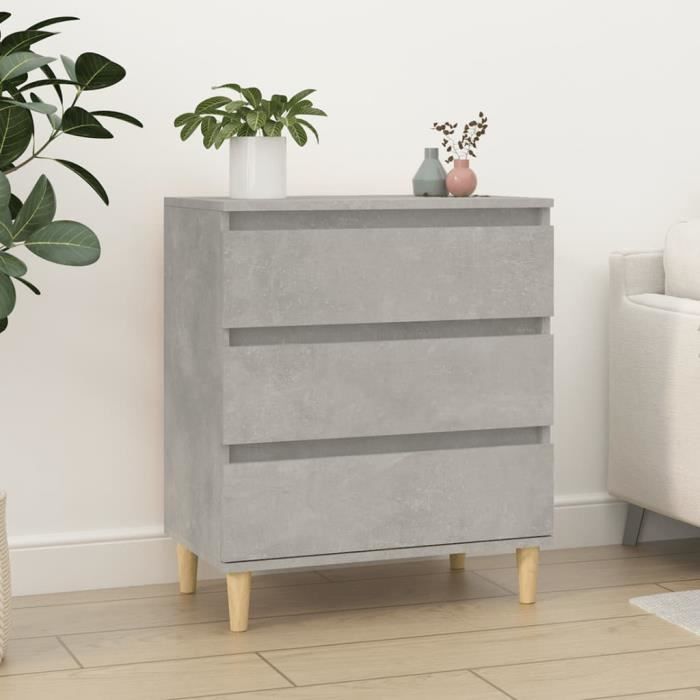 823044 vidaXL Buffet Concrete Grey 60x35x70 Cm Engineered Wood