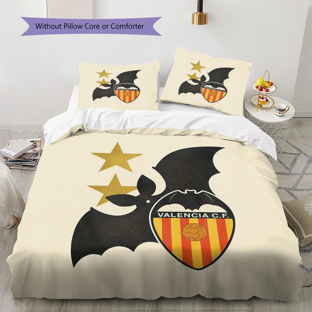Valencia CF Pattern Bedding Quilt Set Home Decoration Gift (1 * Duvet Cover + 2 * Pillowcase Without Core)