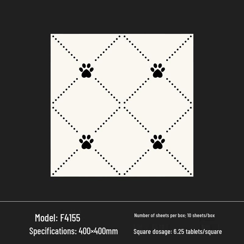 400x400 Zelená francouzská retro dlaždice s malým květinovým vzorem pro kuchyň, koupelnu, balkon a podlahu