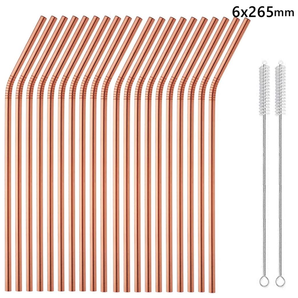 20 Pack 265cm Long Rainbow Metal Straws Reusable 304 Stainless Steel Drinking Straws for 30oz and 20oz Cup Bar Accessory