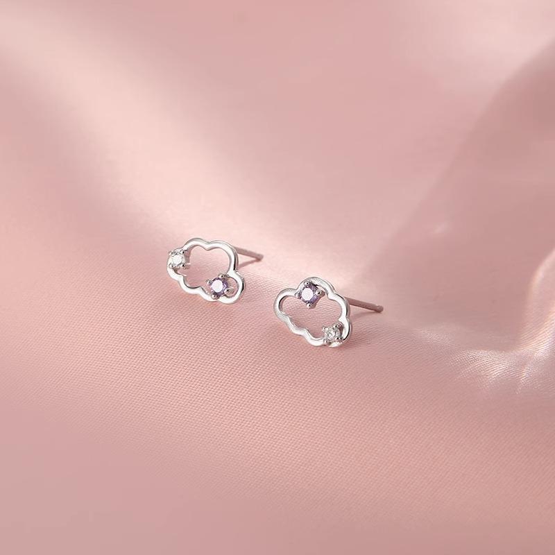 Cloud Stud Earrings Women Raise Ear Holes Niche Design Sense Summer Zircon Earrings Earrings Light Luxury