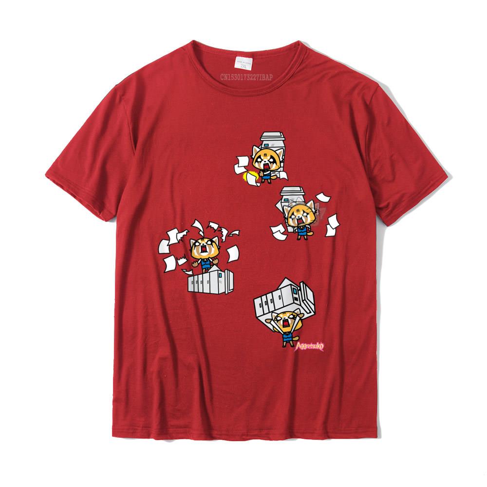Aggretsuko Rage Against The Copy Machine Tee Shirt Custom Cotton Unisex Tops Shirt Birthday Family Top TShirts S