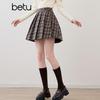 Betu Women's Plaid Pleated A-Line Short Skirt
