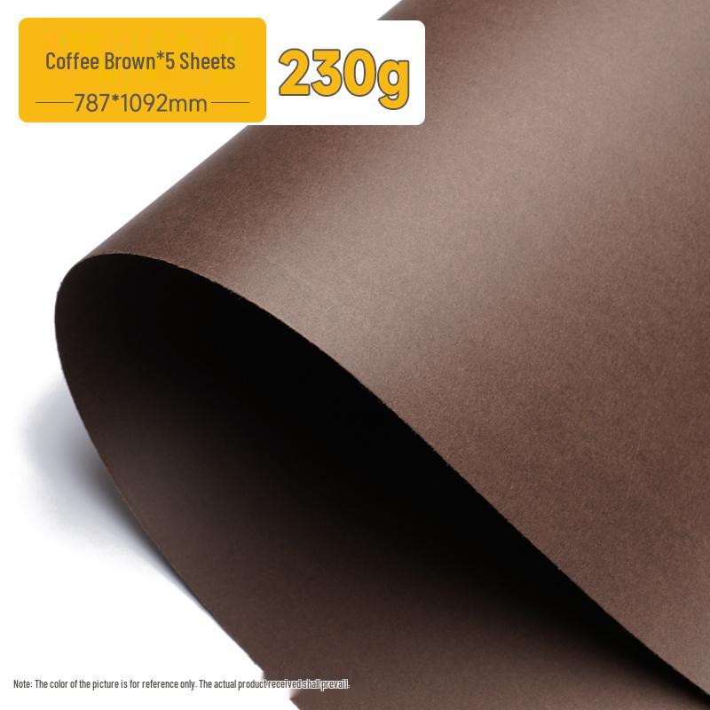 Brown Series A4 Handmade Kraft Paper: Coffee & Natural Wood Gradient