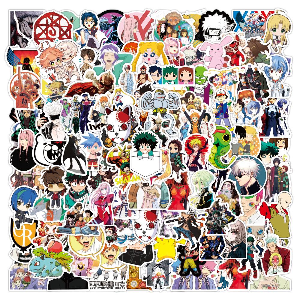 300 Cartoon Anime Graffiti Stickers: Waterproof for Notebooks, Skateboards, Luggage