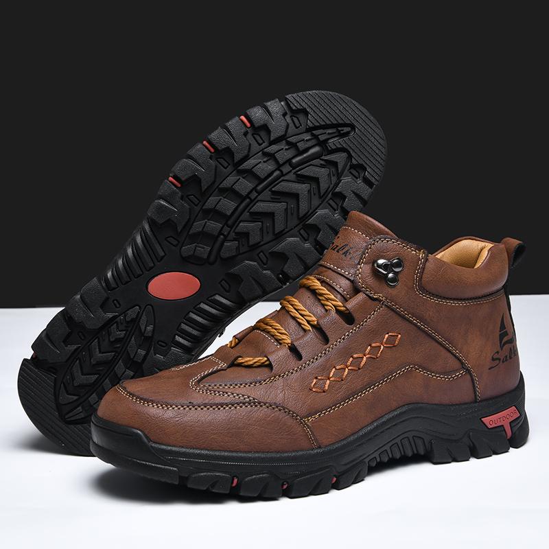 TUINANLE Handmade Leather Men Boots Outdoor Design Sneakers Man Breathable Casual Shoes Men Ankle Boots Fall Plus Size