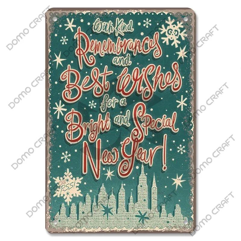 Retro Christmas Decor Vintage Metal Tin Sign with Cake Music Box Christmas Tree for Bakery Candy Shop Home Wall Art