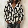 Women's Halloween Printed Long Sleeve Hoodie Drawstring Pullover Sweatshirt