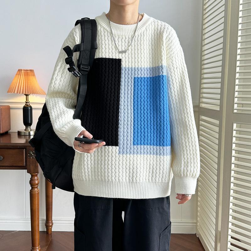 Hot Sale, Men's Semi-turtleneck Loose Sweater Knitted Sweater, Large Size Men's Line Clothing