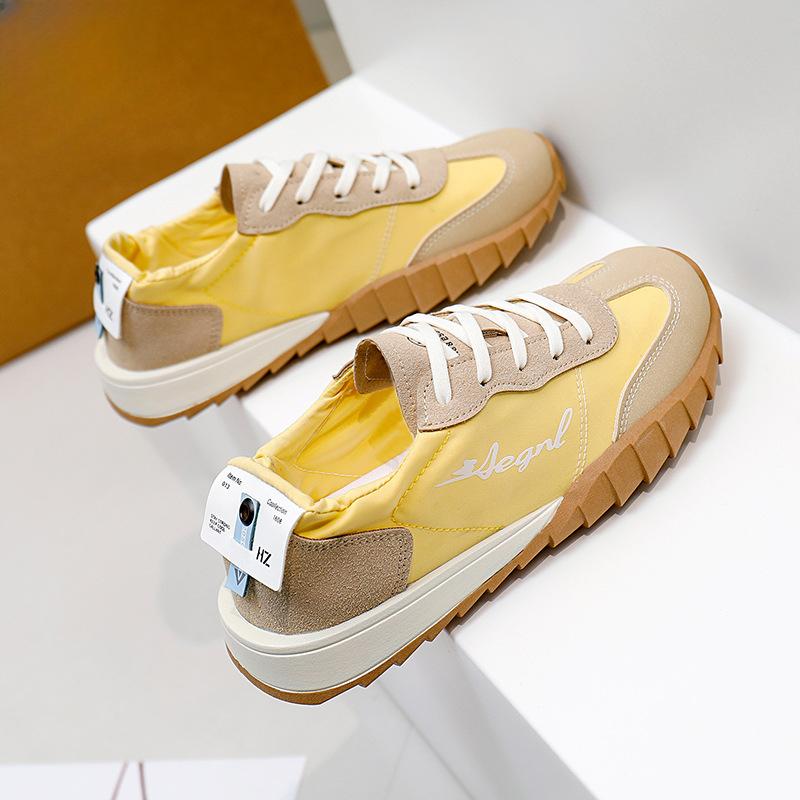 White Shoes for Students Women Summer New Platform Height Increasing Breathable Casual Shoes