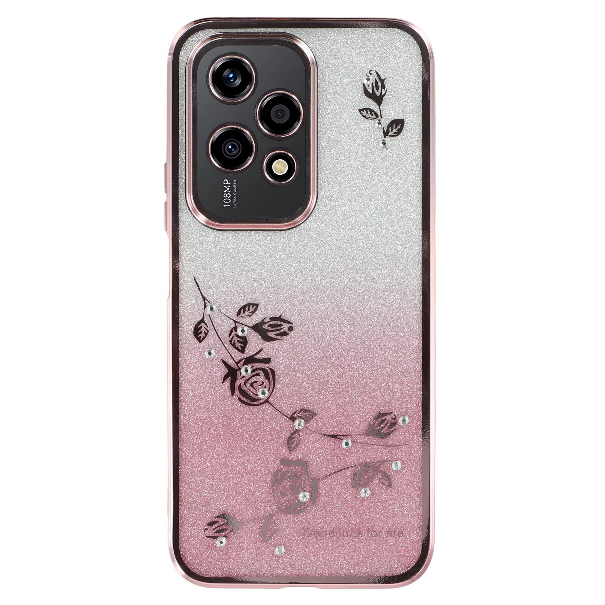 

KADEM For Honor 200 Lite Case Glitter Gradient TPU Phone Cover with Lanyard Blue