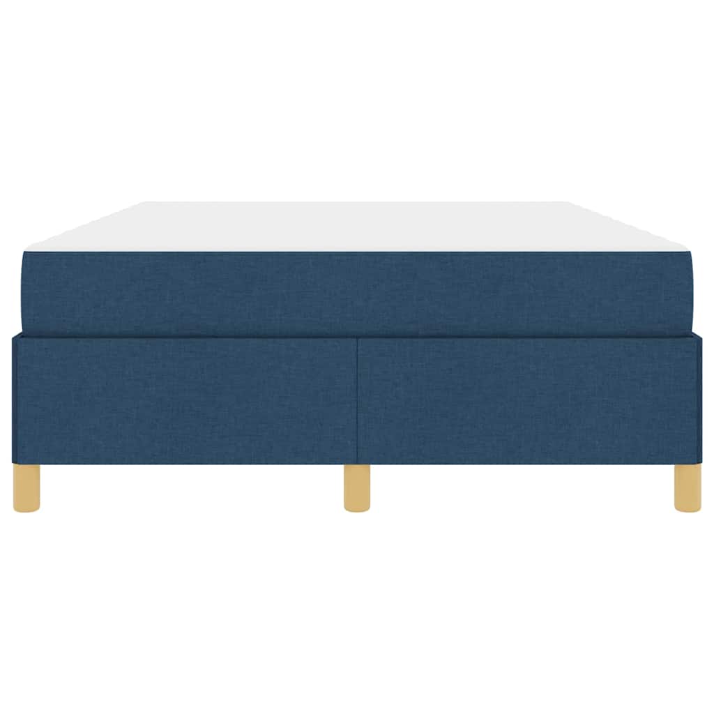 Bed Frame with Mattress Blue 140 x 190 cm Fabric
