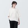MUJI Hemp Rayon Short Sleeve Size S Women's Blouse, Off-White, (BC2IUA4S)