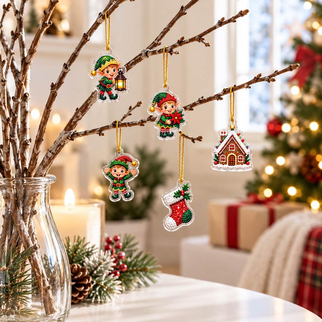 Acrylic Ornament Kit Count Christmas Advent Calendar Countdown DIY Set for Holiday Decor