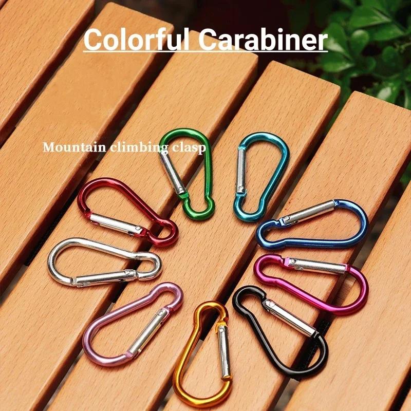 20X Carabiners Spring Clasp Hook Aluminum Alloy D Carabiner Spring Snap Clip Hooks Keychain  Carabiner Key Camping Tools