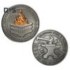7/9Pcs Dumpster Flame Challenge Coin Double-sided Carved Metal Commemorative Medal Medallion Round Collection Coin Home Office Desk Decoration