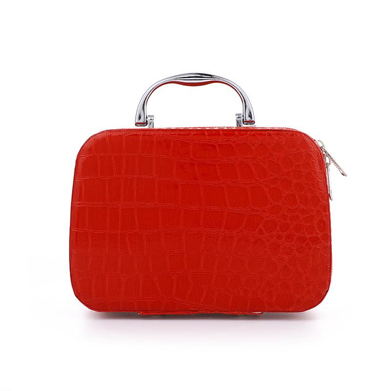 Velkokapacitní kosmetická taška s kamenným vzorem v korejském stylu se zrcátkem