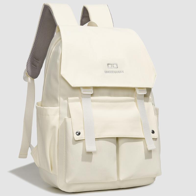 Preppy Einfarbiger Schulranzen Damen Rucksack mit großem Fassungsvermögen
