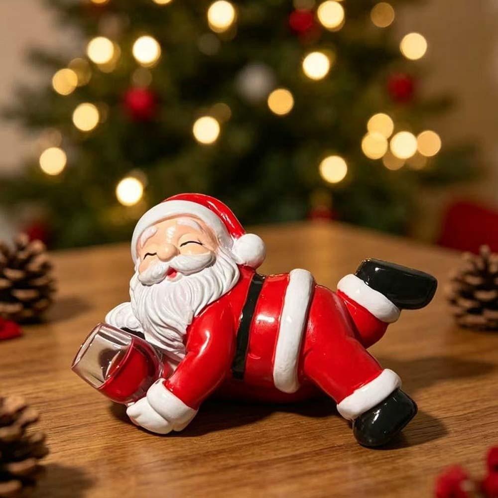 Resin Craft Vase Wall Decoration Drinking Pose Christmas Drinking Statue Office Desk