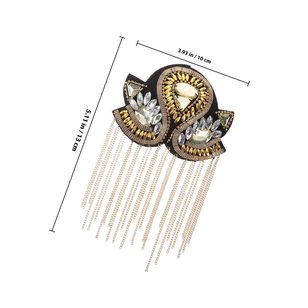 1 Pair Metal Epaulets Gold Vintage Tassel Shoulder Board Costume Dress Up Fringe Shoulder for Suit Epaulets