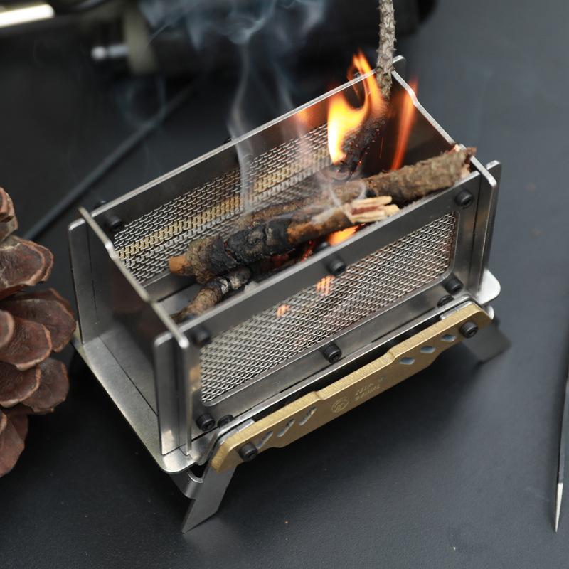 Outdoor Camping Stainless Steel Mini Firewood Stove, Aromatherapy Stand, Portable Exquisite Home Decoration Aromatherapy Stove