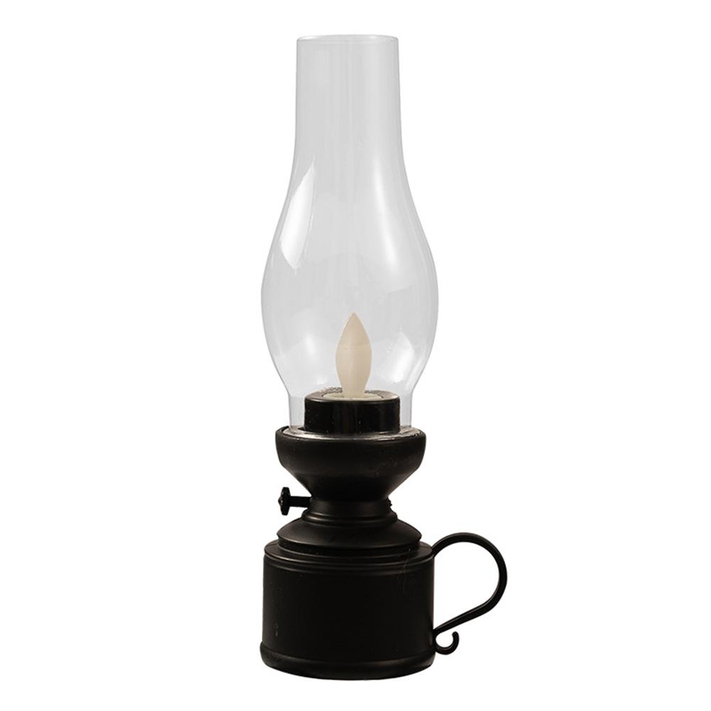 Electronic Candle Lamp Flameless LED Small Wind Lantern Battery Powered Oil Table Decorative Lamp for Holiday Birthday Decor
