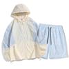Summer Sun Protection Suit for Men Lightweight Breathable UV Resistant Patchwork Color Sun Protection Suit Casual Sports Set Two-piece Set