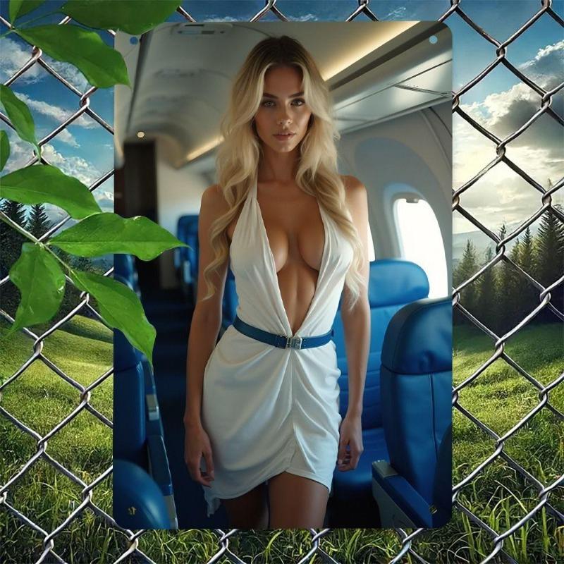 Pin-Up Girl Tin Plates, Garage Workshop Metal Decor 20x30cm