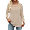 Women's Fashion 7/10 Sleeve  Knit Solid Color Casual Top
