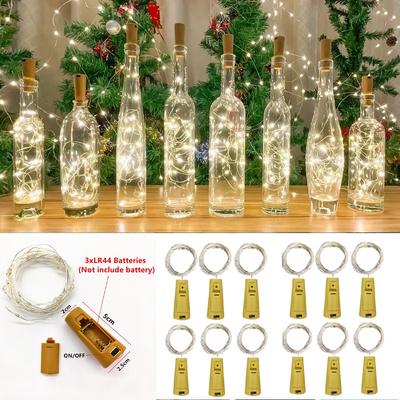 6 sztuk Butelka Światła Bateryjne Zasilane LED Korek Butelki Wina Światła String Wróżka Boże Narodzenie Girlanda do Baru Ślub Xmas Party Decoration