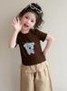 Huzhou Zhili Girls' Short Sleeve Puppy Print Top + Two-Piece Wide Leg Pants Set