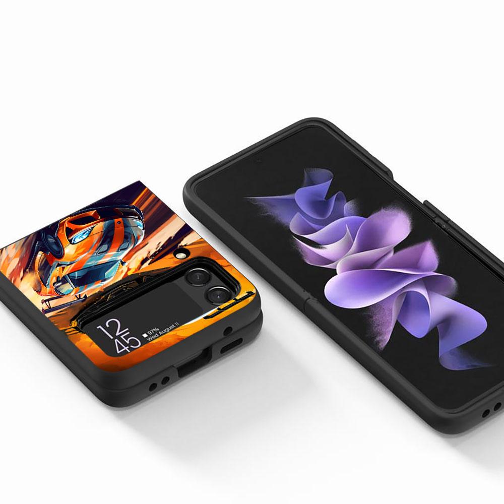 Cool Sports Car Case for Samsung Galaxy Z Flip4 Flip3 5G PC Hard Cell Phone Shell Z Flip 4 3 Black Coque Zflip4 Zflip3 Cover