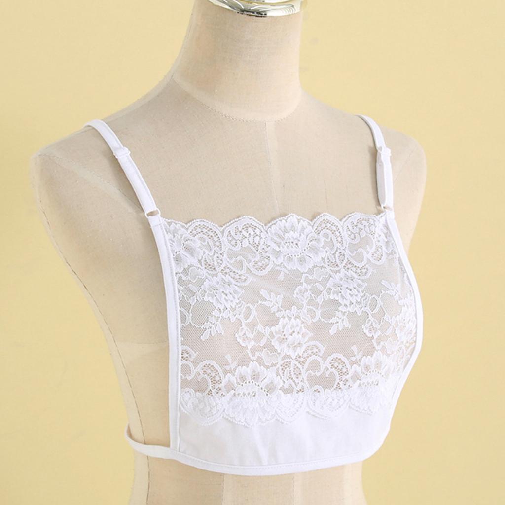 Women Lace Camisole Bras Wrapped Chest Strapless Adjustable Chest Cleavage Cover Wrap Anti-light Faux Collar Costume Accessories