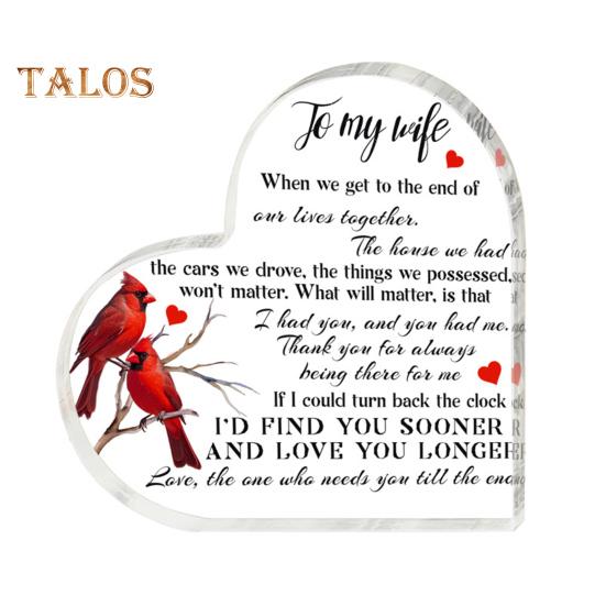 

Прозора акрилова серцева прикраса Настільний декор Друкований прозорий акриловий блок Серцева прикраса, що стоїть окремо Подарунок кохання для неї, для нього, на День святого Валентина E