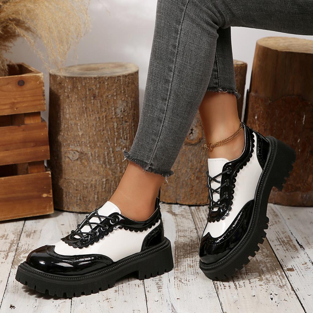 British Style Women Loafers Cross Tied Mixed Color Round Toe Shoes Women Casual Comfortable Sneakers Women Zapatos De Mujer