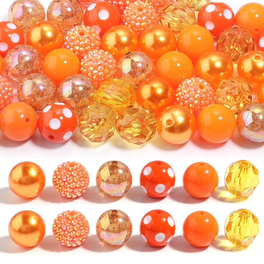 12pcs/lot Candy Color Beads 20mm Mixed Rhinestone Loose Beads For Jewelry Making DIY Bracelet Earrings Pens KeyChain Accessories