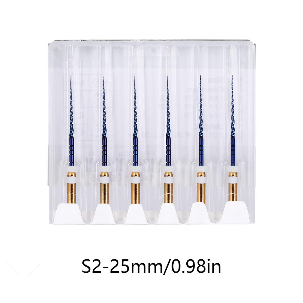 6Pcs Dental Heat Activated Root Canal Files Sx-F3 25Mm Bendable Dentist Tools For Root Canal Treatment